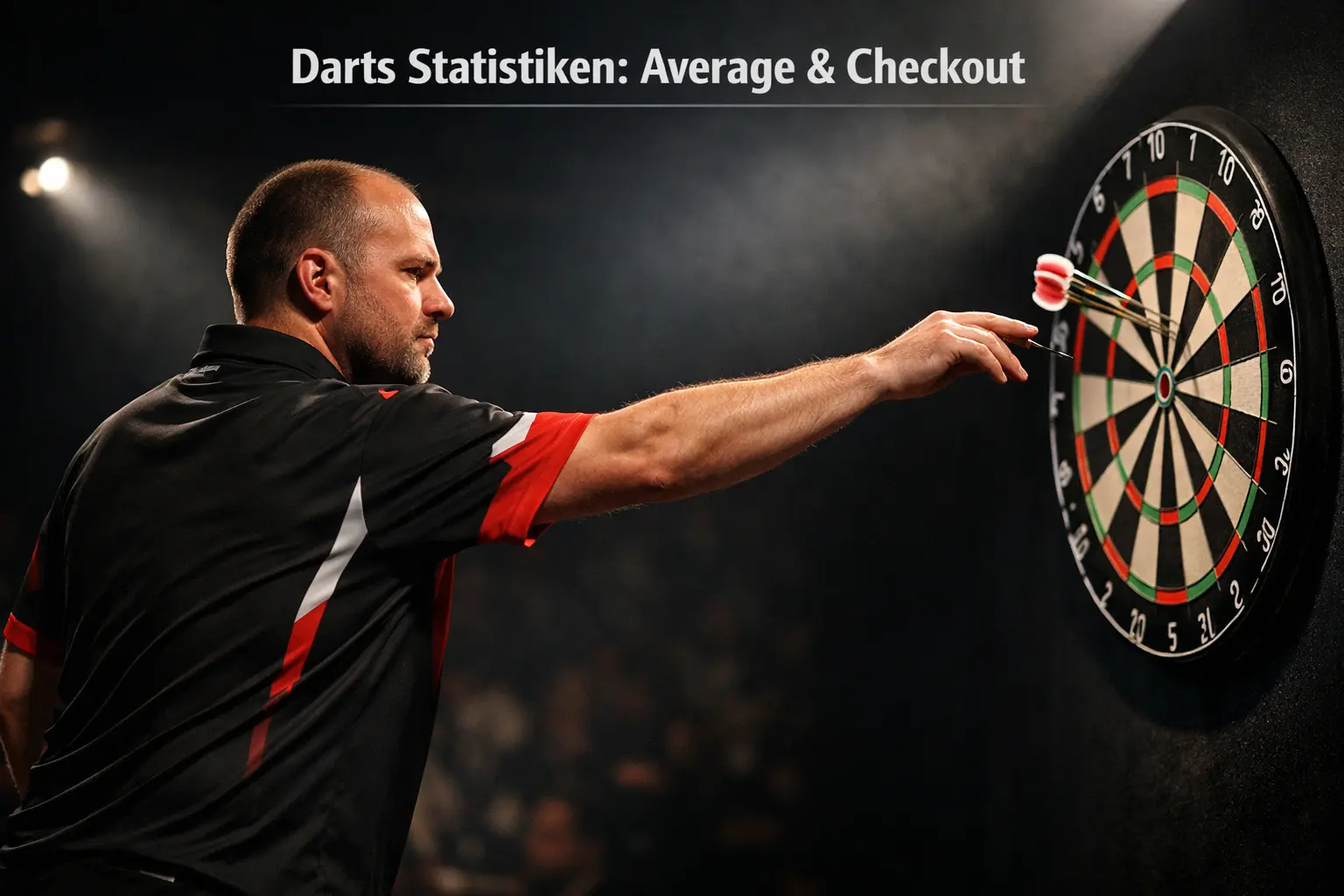 Darts-Statistiken analysieren – Spieler vor Dartboard